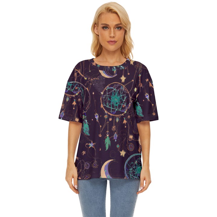 Bohemian  stars, moons, and dreamcatchers Oversized Basic Tee