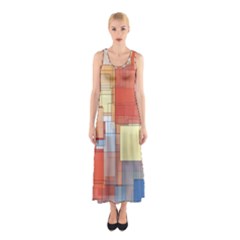 Art Abstract Rectangle Square Sleeveless Maxi Dress by Ravend