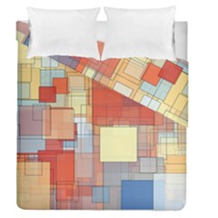 Art Abstract Rectangle Square Duvet Cover Double Side (queen Size) by Ravend