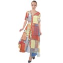 Art Abstract Rectangle Square Waist Tie Boho Maxi Dress View1