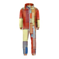 Art Abstract Rectangle Square Hooded Jumpsuit (kids) by Ravend