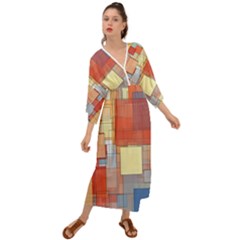 Art Abstract Rectangle Square Grecian Style  Maxi Dress by Ravend