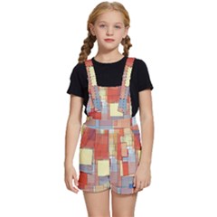 Art Abstract Rectangle Square Kids  Short Overalls by Ravend