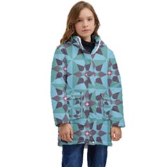 Floral Pattern Floral Motif Kid s Hooded Longline Puffer Jacket by Ravend