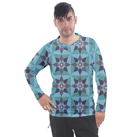 Floral Pattern Floral Motif Men s Pique Long Sleeve Tee by Ravend