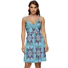 Floral Pattern Floral Motif V-neck Pocket Summer Dress  by Ravend