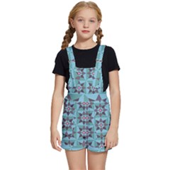 Floral Pattern Floral Motif Kids  Short Overalls by Ravend