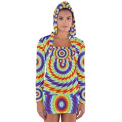 Mandala Kaleidoscope Background Long Sleeve Hooded T-shirt by Ravend