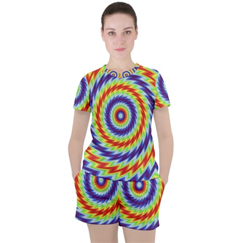 Mandala Kaleidoscope Background Women s Tee And Shorts Set by Ravend