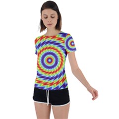 Mandala Kaleidoscope Background Back Circle Cutout Sports Tee by Ravend