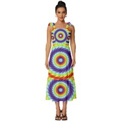 Mandala Kaleidoscope Background Tie-strap Tiered Midi Chiffon Dress