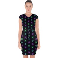 Pattern Background Bright Pattern Capsleeve Drawstring Dress  by Ravend