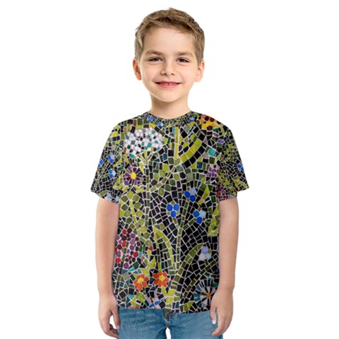 Mosaic Background Pattern Texture Kids  Sport Mesh Tee by Ravend