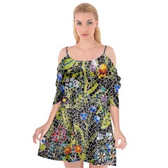 Mosaic Background Pattern Texture Cutout Spaghetti Strap Chiffon Dress by Ravend