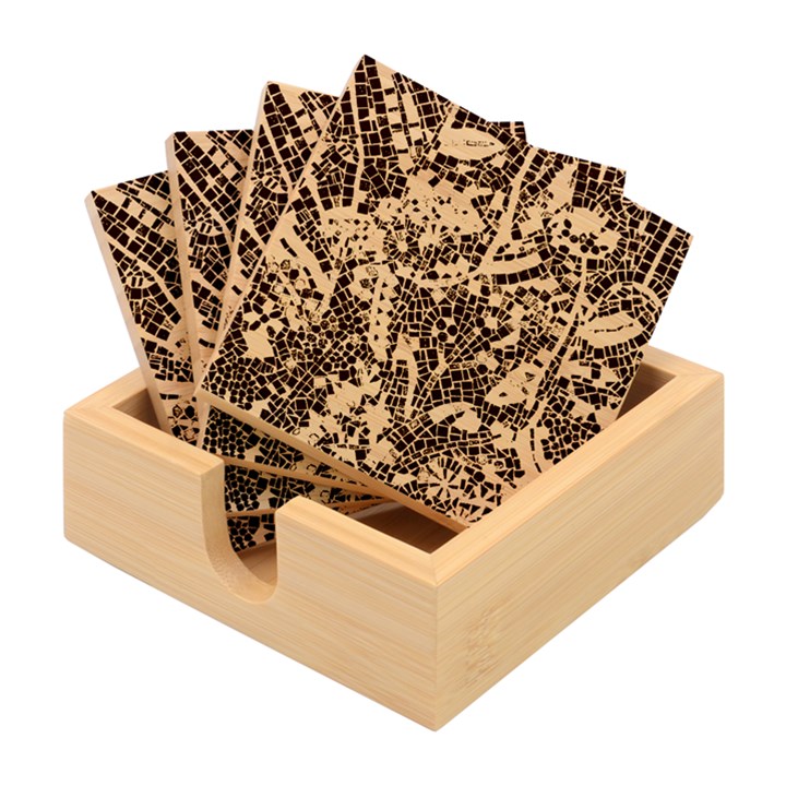 Mosaic Background Pattern Texture Bamboo Coaster Set