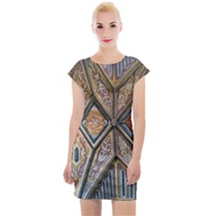 Church Ceiling Mural Architecture Cap Sleeve Bodycon Dress by Ravend