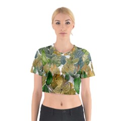 Sheet Autumn Color Drawing Cotton Crop Top by Ravend