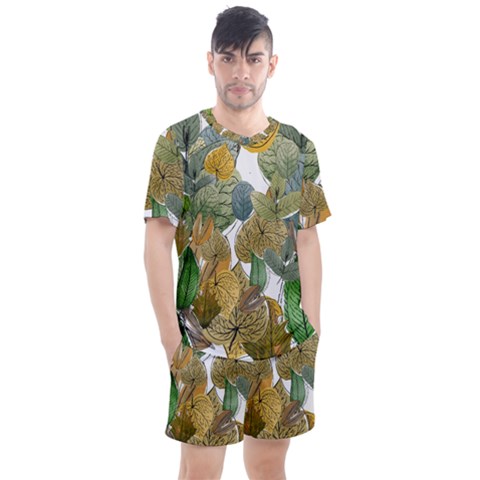 Sheet Autumn Color Drawing Men s Mesh Tee And Shorts Set by Ravend