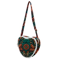 Flower Pattern Modern Floral Heart Shoulder Bag by Ravend