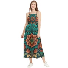 Flower Pattern Modern Floral Boho Sleeveless Summer Dress by Ravend