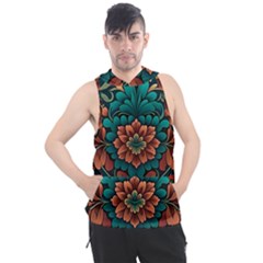 Flower Pattern Modern Floral Men s Sleeveless Hoodie by Ravend