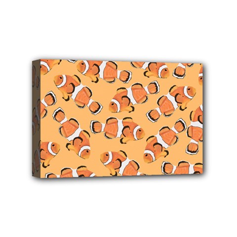 Fish Clownfish Orange Background Mini Canvas 6  X 4  (stretched) by Ravend