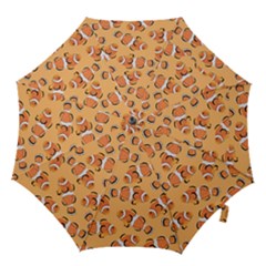 Fish Clownfish Orange Background Hook Handle Umbrellas (small) by Ravend