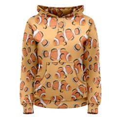 Fish Clownfish Orange Background Women s Pullover Hoodie by Ravend