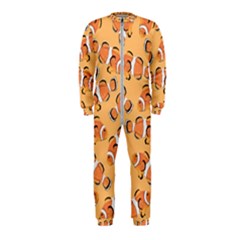 Fish Clownfish Orange Background Onepiece Jumpsuit (kids) by Ravend