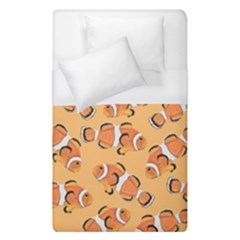 Fish Clownfish Orange Background Duvet Cover (single Size) by Ravend