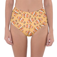 Fish Clownfish Orange Background Reversible High-waist Bikini Bottoms by Ravend