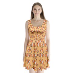 Fish Clownfish Orange Background Split Back Mini Dress  by Ravend