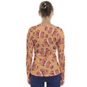 Fish Clownfish Orange Background V-Neck Long Sleeve Top View2