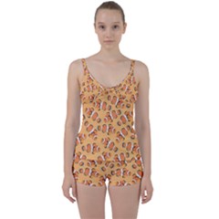 Fish Clownfish Orange Background Tie Front Two Piece Tankini by Ravend