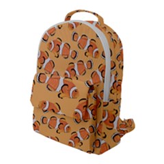 Fish Clownfish Orange Background Flap Pocket Backpack (large) by Ravend