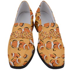 Fish Clownfish Orange Background Women s Chunky Heel Loafers by Ravend