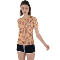 Fish Clownfish Orange Background Back Circle Cutout Sports Tee by Ravend