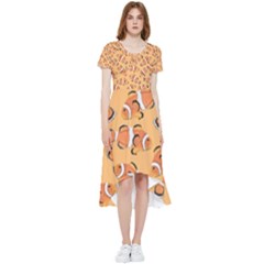 Fish Clownfish Orange Background High Low Boho Dress by Ravend