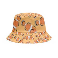 Fish Clownfish Orange Background Inside Out Bucket Hat by Ravend