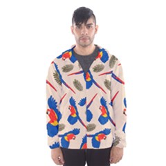 Bird Animals Parrot Pattern Men s Hooded Windbreaker by Ravend