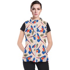 Bird Animals Parrot Pattern Women s Puffer Vest by Ravend