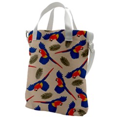 Bird Animals Parrot Pattern Canvas Messenger Bag by Ravend