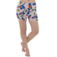 Bird Animals Parrot Pattern Lightweight Velour Yoga Shorts by Ravend