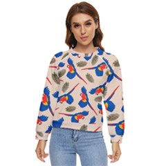 Bird Animals Parrot Pattern Women s Long Sleeve Raglan Tee