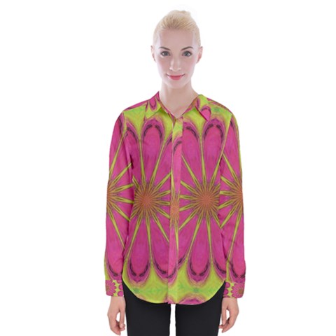 Floral Art Design Pattern Womens Long Sleeve Shirt by Ravend