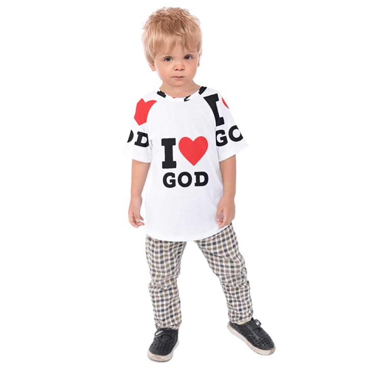 I love god Kids  Raglan Tee