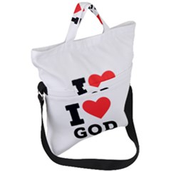 I Love God Fold Over Handle Tote Bag by ilovewhateva