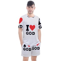 I Love God Men s Mesh Tee And Shorts Set