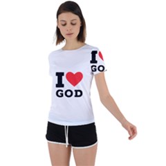 I Love God Back Circle Cutout Sports Tee by ilovewhateva