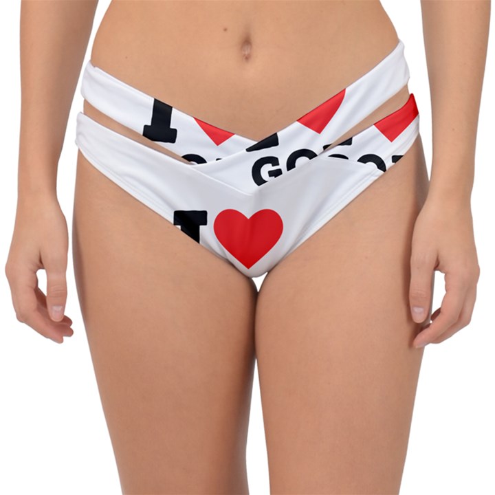 I love god Double Strap Halter Bikini Bottoms